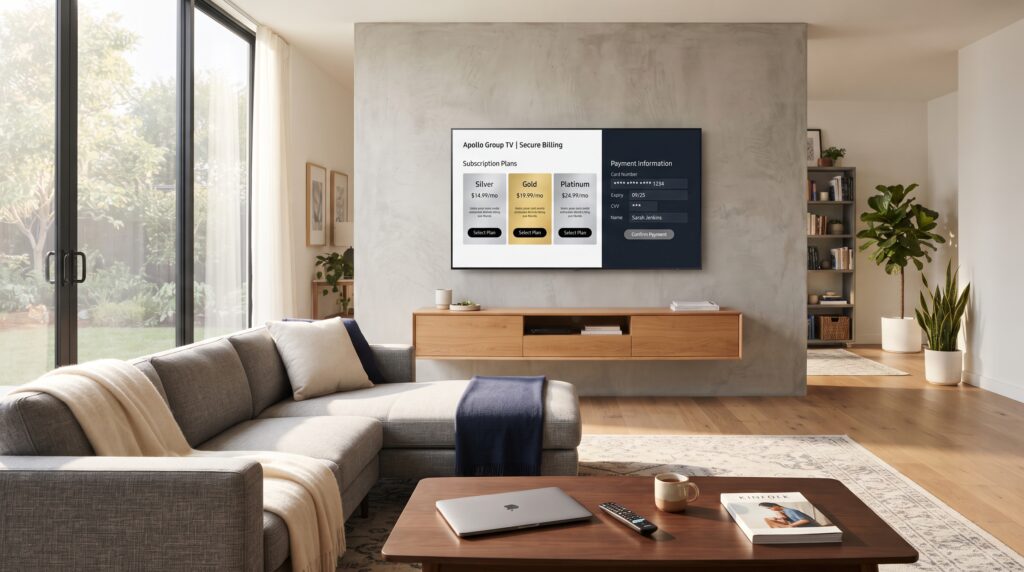 pay apollo group tv with credit card