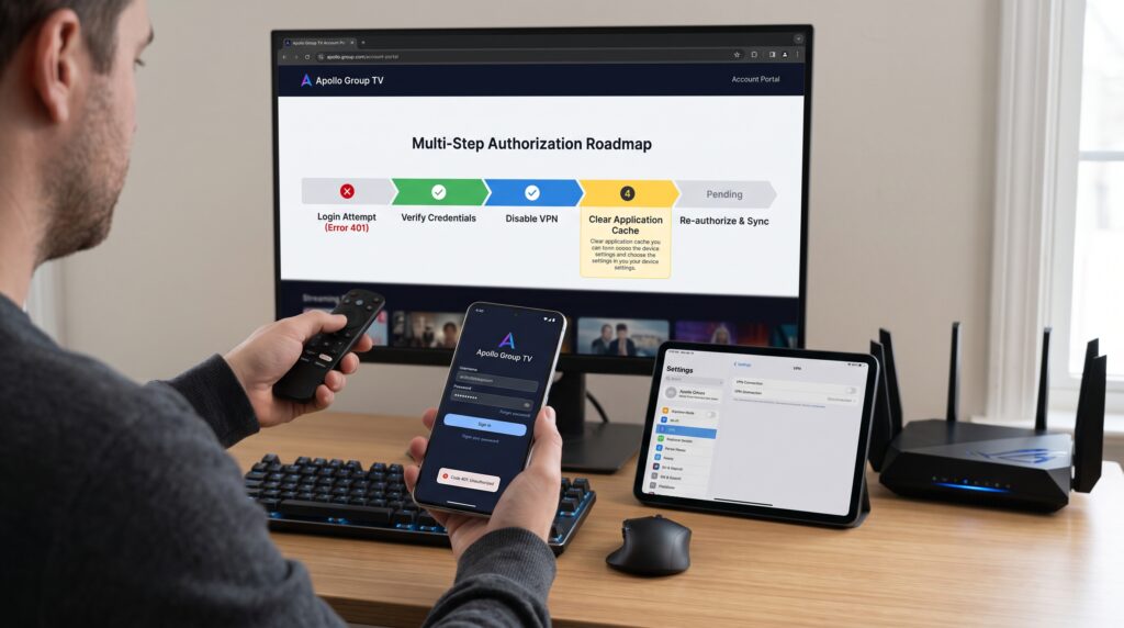 apollo group tv status code 401